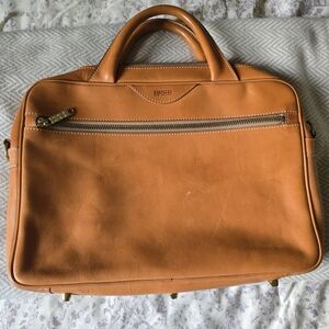 Send Me An Offer!! Tan Leather Briefcase with Timeless Design